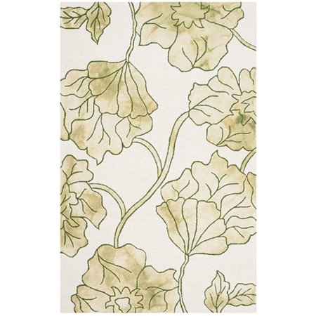 SAFAVIEH 4 x 6 ft. Small Rectangle Dip Dye Hand Tufted RugIvory & Light Green DDY683B-4